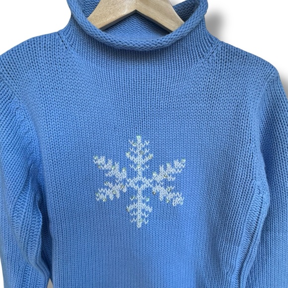 NWT VTG St John’s Bay Roll Neck Holiday Sweater Snowflake L - Picture 4 of 7